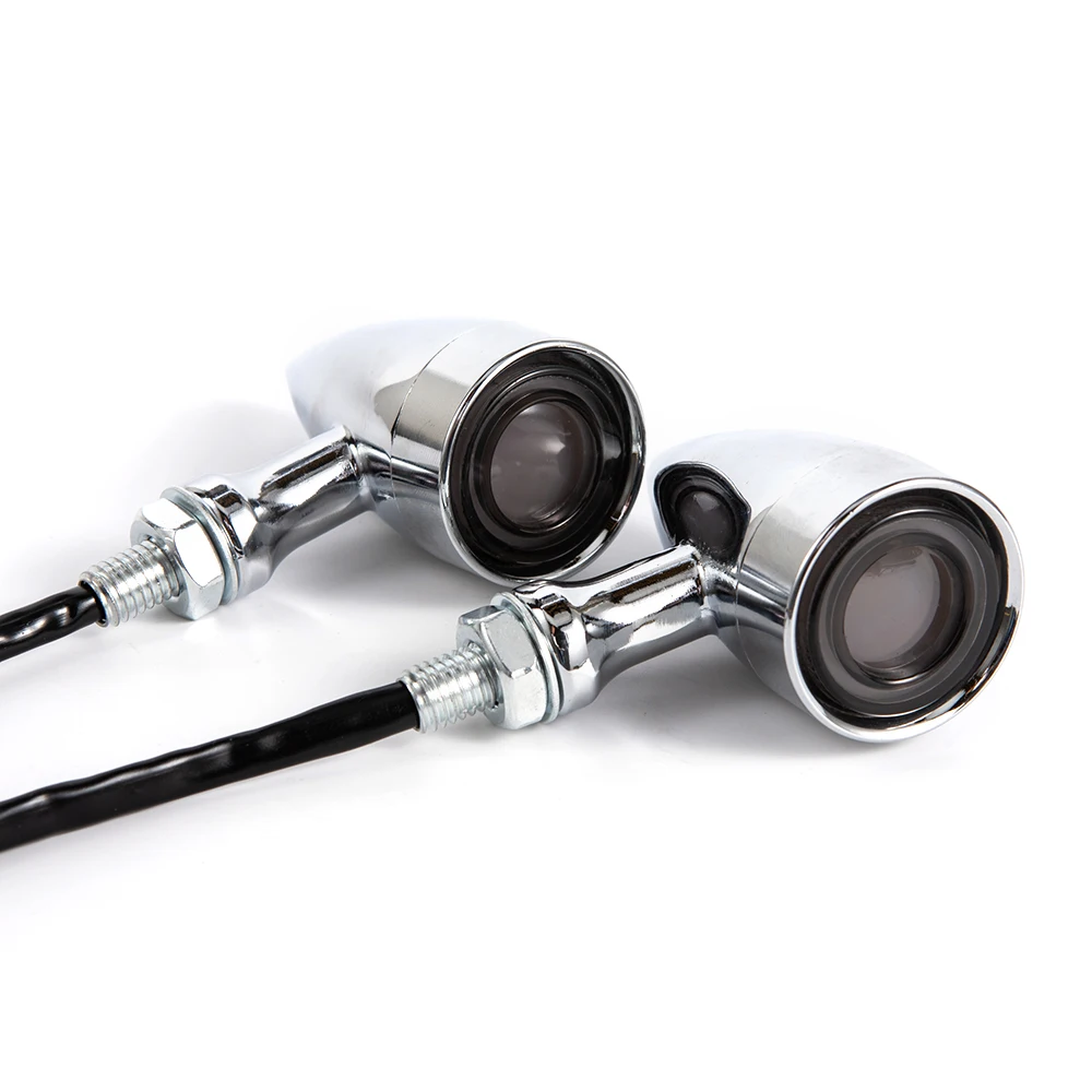 

Black/Chrome Motorcycle Retro Bullet LED Turn Signal Light Brake Lamp Running Blink Light For Harley Chopper Cruiser Bobber Cafe