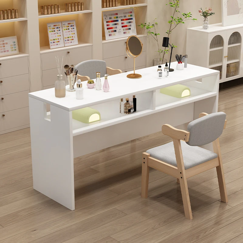 

Modern Fancy Nail Table Professional No Expensive Luxury Design Salon Nail Desk Storage Workstation Mesas Manicuristas Furniture