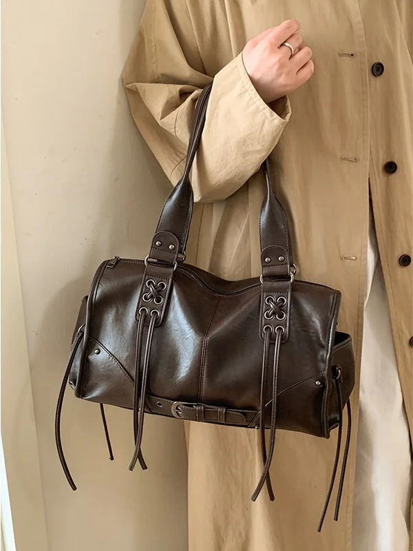 

Retro Commuter Women's Tote Bag Large Capaci Crossbody oulder Bag Fall Winter Faion Handbag Soft Leather Rectangular ape