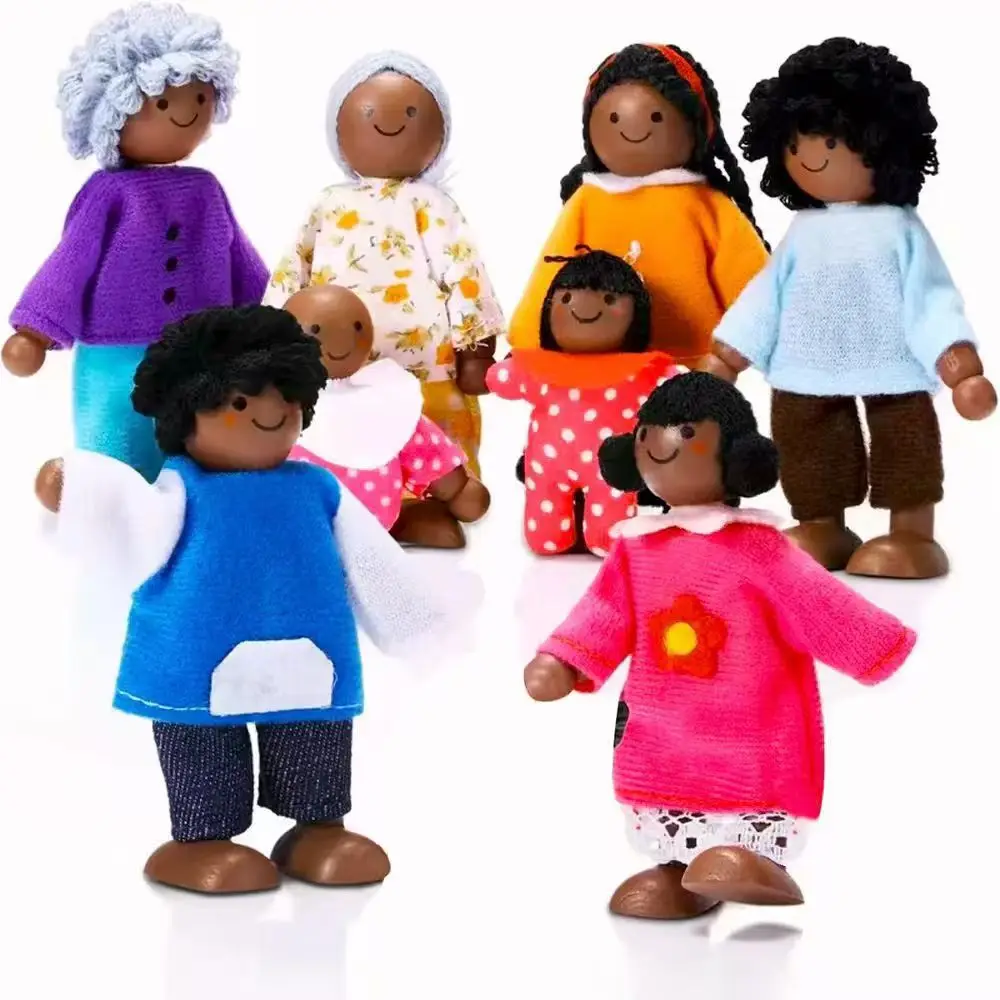 

Кукла Семья Миниатюрные Люди Набор Игрушки Деревянные Куклы Дети Маппет Ролевые Игрушки История-Сказка Одягненые Персонажи