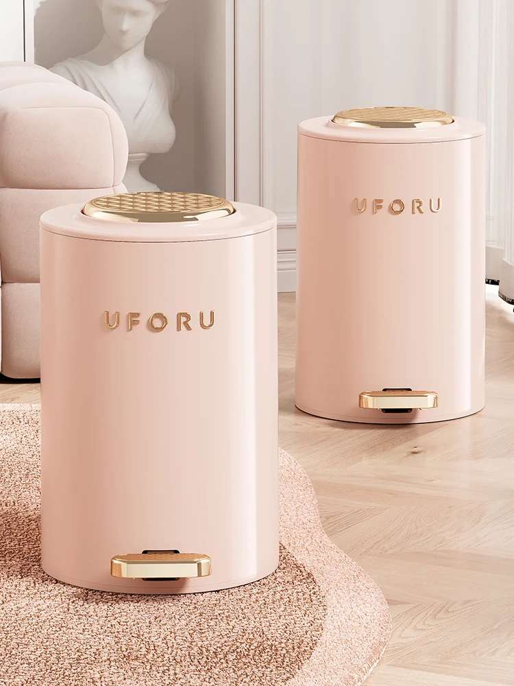 

Home Use Foot Pedal Tra Can High Aesthetic Value with Lid Bedroom Living Room Toilet Pr up Lid Sanitary Barrel