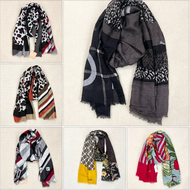 Foreign trade original order: Italian fashion brand liu.jo embroidered printed scarf, warm and sun shading, women's scarf shawl