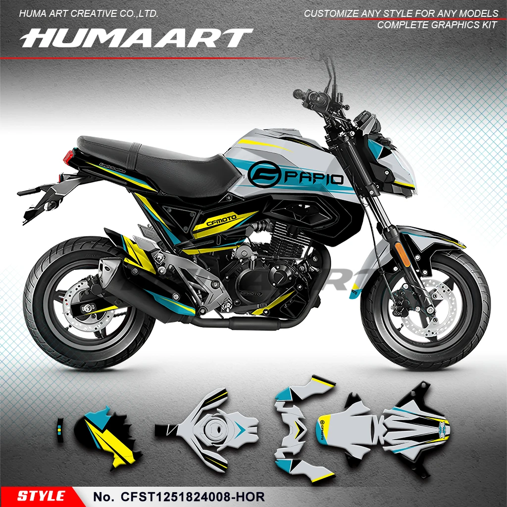 

Набор графических наклеек HUMAART Restyle для CFMOTO PAPIO ST125 ST 125 2018-2024, CFST1251824008-HOR