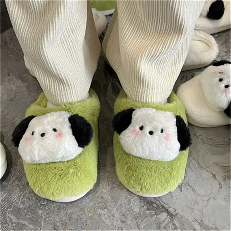 Sanrio Pochacco Cotton Slippers Cartoon Autumn Winter Women Warm Anti Slip Indoor Slippers Parent-Child Comfort Home Shoes Gift