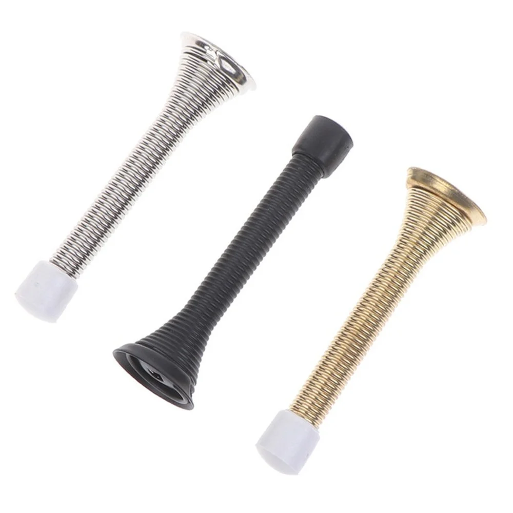 Fermaporta in metallo tappo a molla oro argento nero Buffer protezione da parete fermaporta con tappo in gomma paraurti 85mm decorativo da parete