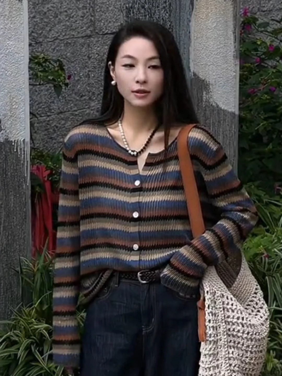 

Высококачественный японский трикотаж больших размеров, осенний полосатый трикотаж, женский свободный утягивающий длинный свитер, теплый свитер с подогревом