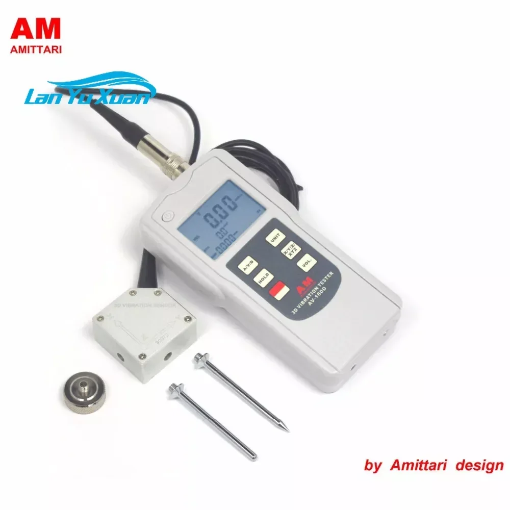 Genuine Brand AMITTARI 3D Vibration Tester Meter Analyzer 3-Axis AC output USB BLUETOOTH RS232 headphone