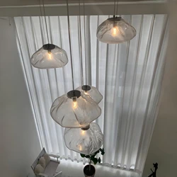 Modern Cloud Design Chandelier Nordic Gery Glass Hanging Light Indoor Decor Droplight Parlor Bedroom Dining Cafe Pendant Lights