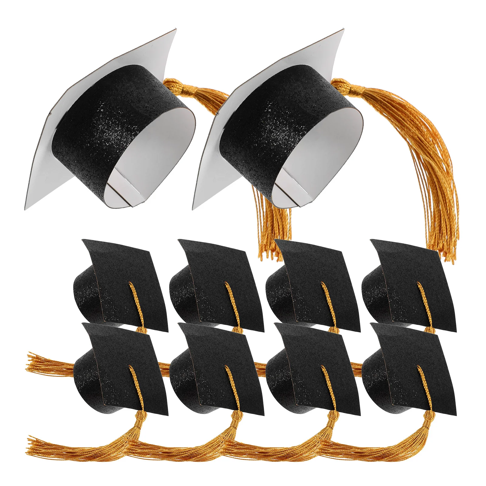 

20pcs Mini Graduation Cap Doctoral Hats Wine Goblet Cover Party Decorations Graduation Party Supplies Reusable Cup Lid For