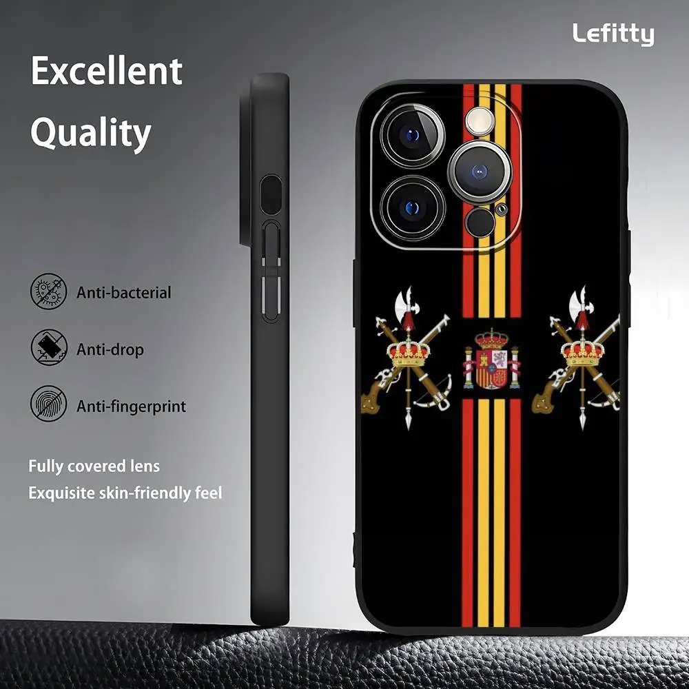 Beroemde Krachtige S-Spaans Legioen Telefoon Case Voor iPhone 16 15 14 13 Pro Max Plus Mini Frosted Soft Shell funda Schokbestendige Gevallen