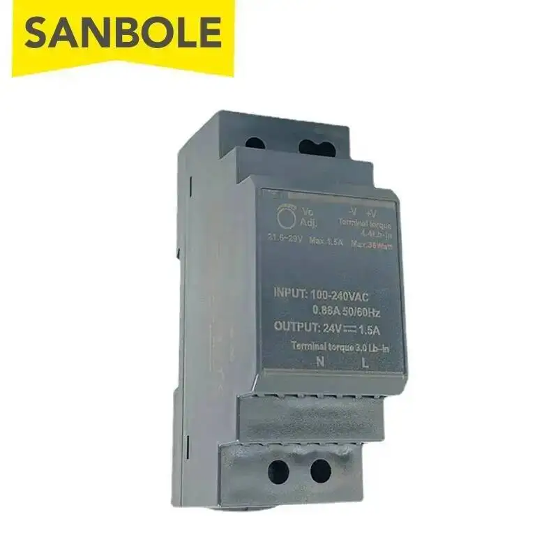HDR-30-24 / HDR-30-12 Ultra Slim Step Shape DIN Rail Power Supply Short Circuit Protection LED For Power On DC 24V 12V 36W