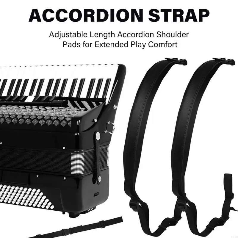   Accordion Strap, Adjustable Nylon Fabric Accordion Shoulder Strap Padded Accordion Harness Strap Belt for 96-120 Bass