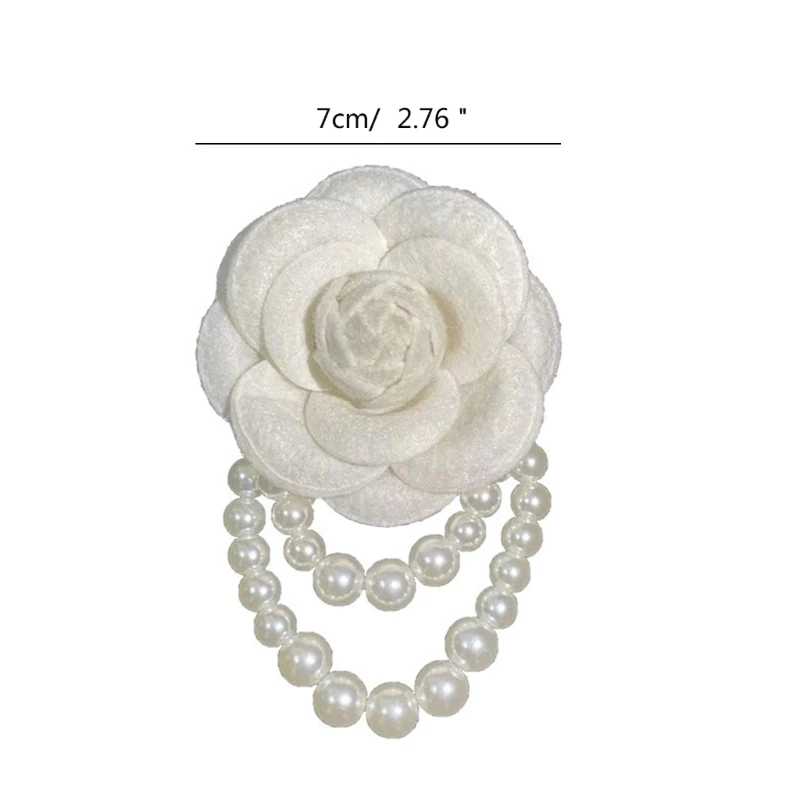 Handgemaakte stof Camellia parel armband broches corsage kleding sieraden cadeau