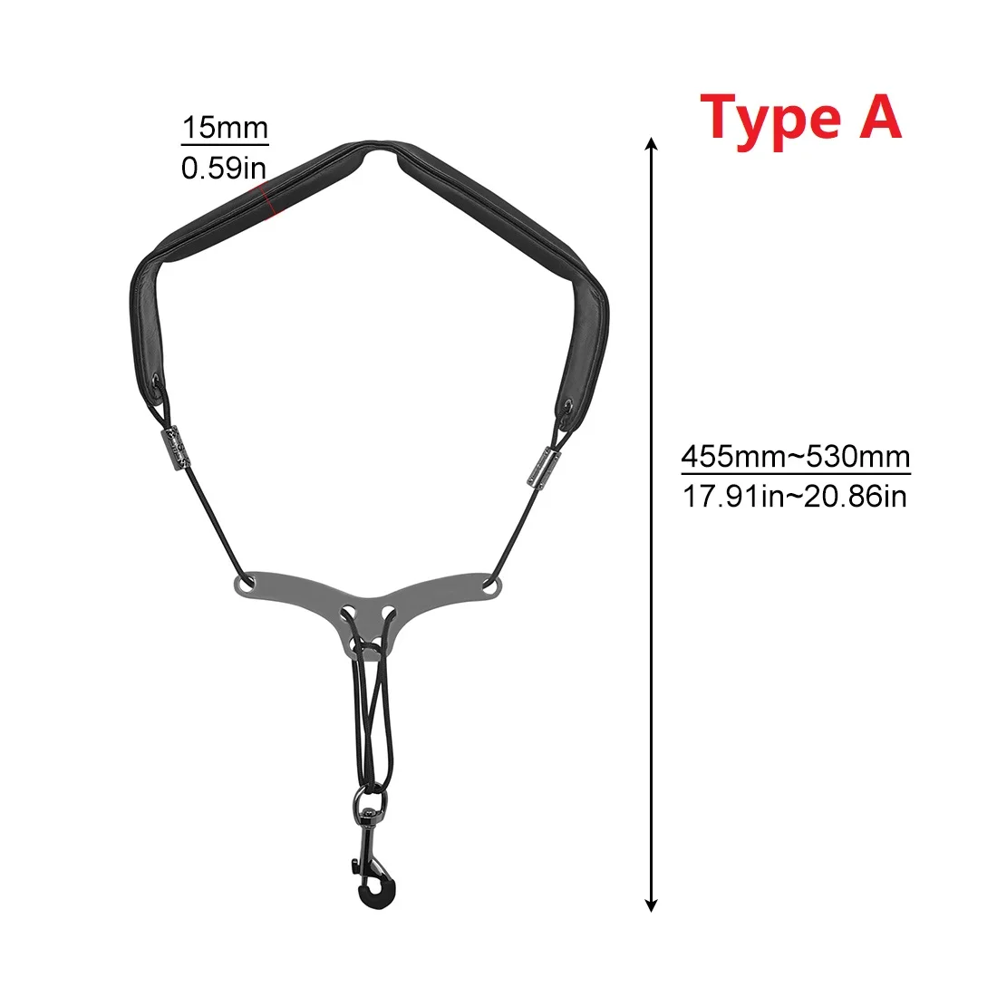 Cinturino per sassofono con chiusura a scatto in metallo, cinturino per Sax con Pad spesso morbido nero/marrone 3 tipi opzionali per sassofono