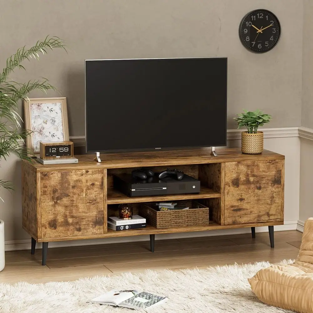TV Stand For 65 Inch TV, Modern Entertainment Center With Storage Cabinet And Open Shelves, TV Console Table Media Cabinet For L