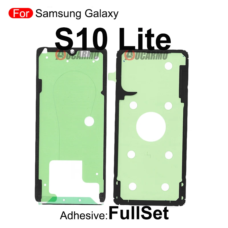 Autocollant Fullset pour Samsung Galaxy S10 Lite Plus S10 + S10 5G S10E, écran LCD avant et batterie arrière, colle adhésive de remplacement