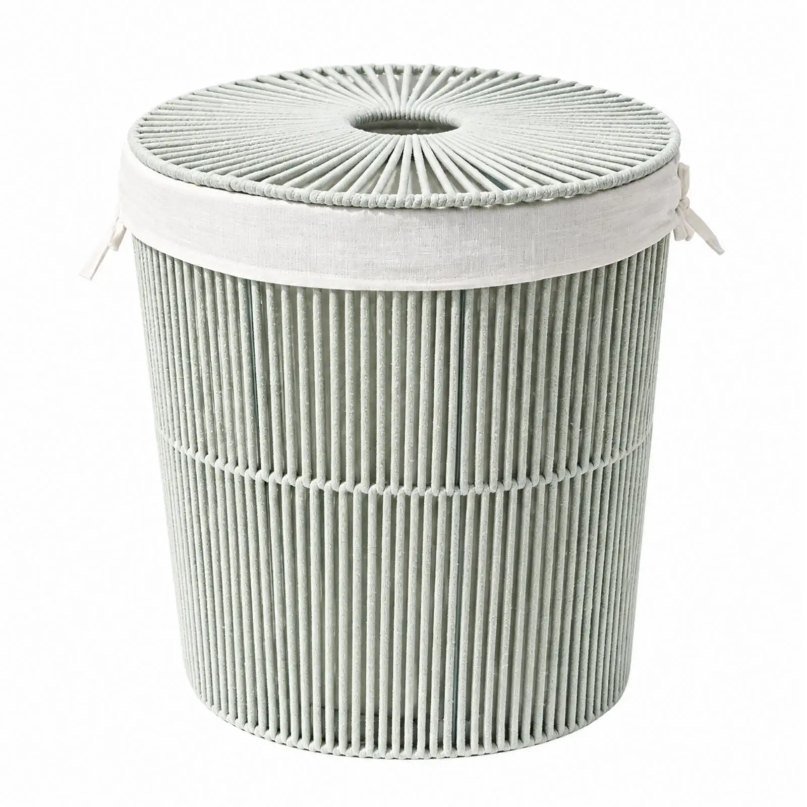 Practical Laundry Storage Basket with Metal Frame Breathable Weave for Folded Clothes and Linens