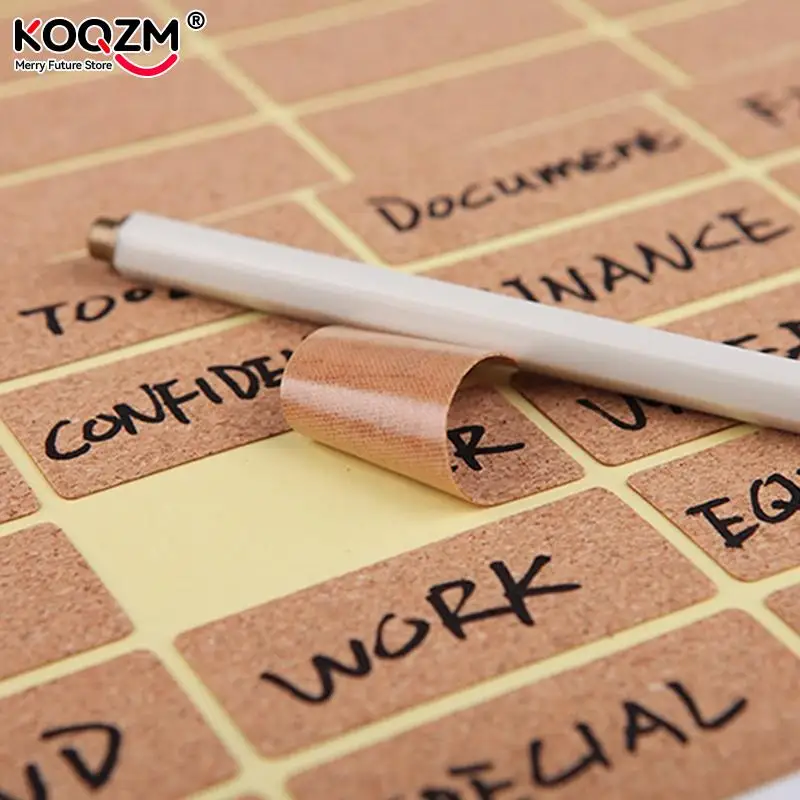 2-96Pcs Wooden Labels Sticker Craft Kitchen Bottle Jars Organizer Labels Sticker Packaging Sealing Label Album Adhesive Sticker