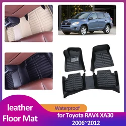 도요타 RAV4 XA30 용 자동차 바닥 매트, 방수 가죽 발 내부 라이너 카펫 패드, 맞춤형 커버 러그 액세서리, 2006 ~ 2012 2007 2008 2009 2010 2011