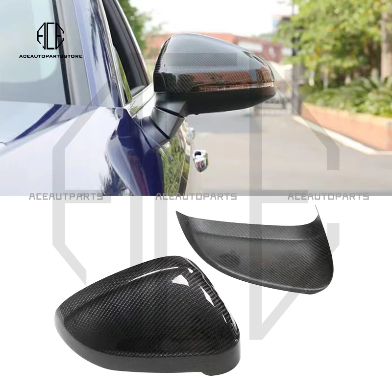 For AUDI A4 S4 RS4 B9 A5 S5 RS5 2017+ Carbon Fiber Car Side Exterior Rearview Mirror Case Cover Trim Cap Add On Style