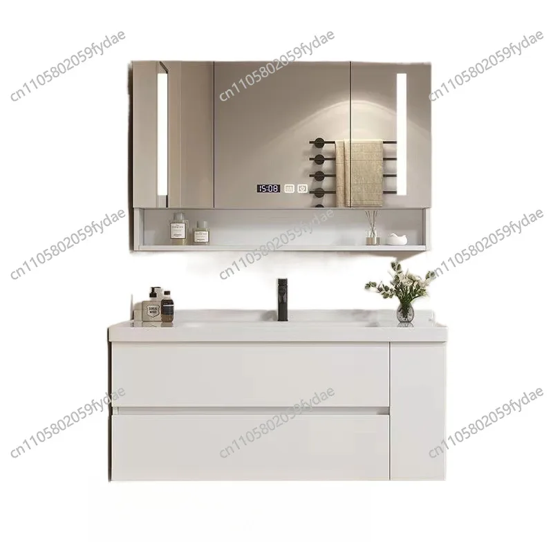 Floating Bathroom Vanity with Ceramic Integrated Sink Combo, Wall Mounted Storage  Up Drain