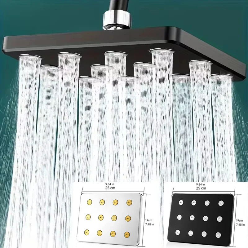 

Новая 10-дюймовая душевая насадка высокого давления для ванной комнаты, универсальная большая насадка для душа с дождевой насадкой под давлением, черный, серебристый душ для ванной комнаты