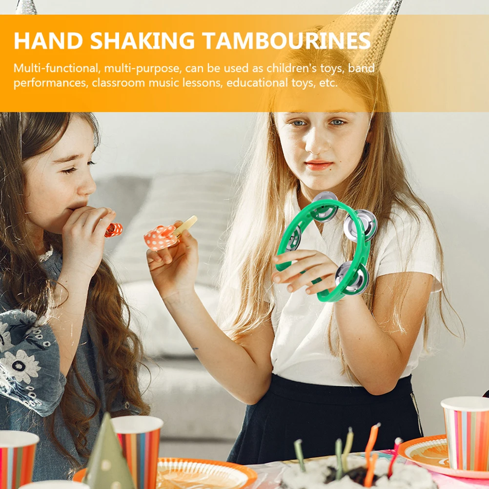 10 قطعة يده الدف الاطفال الموسيقى إيقاع اللعب أورف أدوات قرع الأطفال Handbell الدعائم الطرف مهرجان الديكور