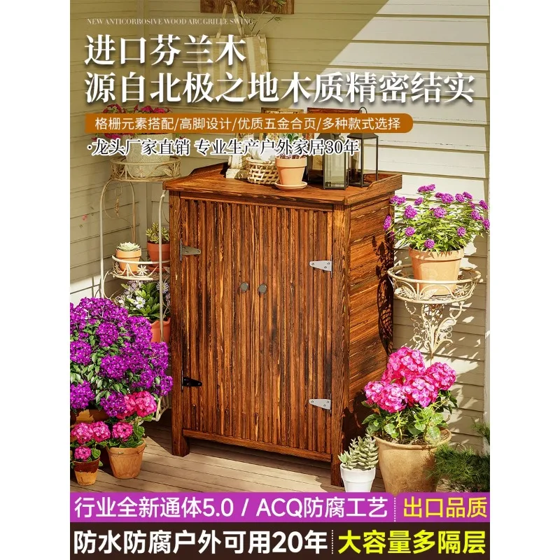 Outdoor yard storage cabinets rainproof, waterproof and sunscreen storage room toolbox outdoor cabinets garden balcony lockers