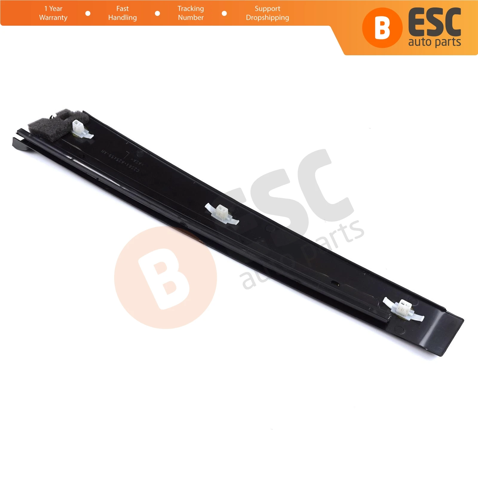 ESC EDP873 Rear LEFT Door Pillar Frame Trim Moulding 2S61A25459AN, 1473676 With Sponge and Snap Ring Clips for Ford Fiesta 5