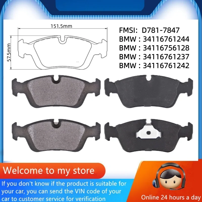 

For BMW 318Ci 318i 318iA 318is 318ti(E36 E46) Front Brake Pads 34116761244 34116756128 34116761237 34116761242/Auto Parts -60004