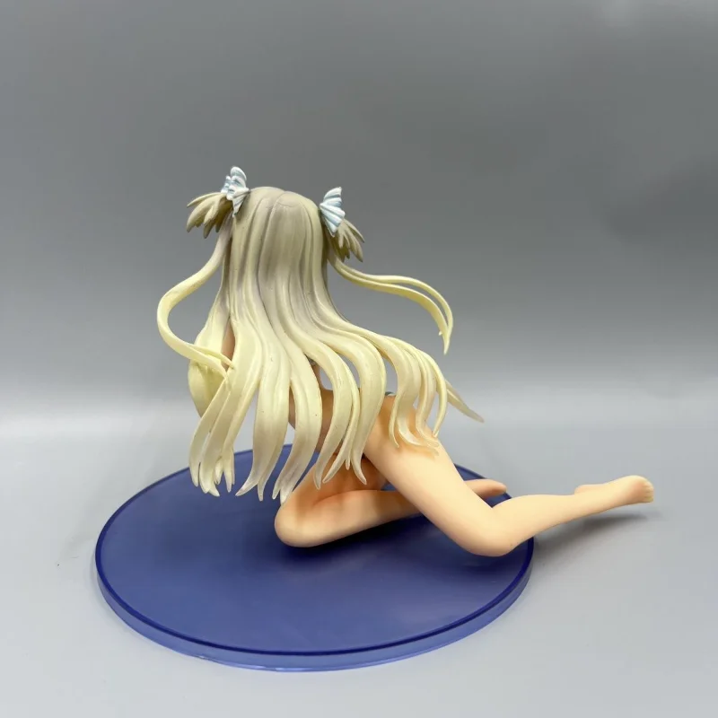 In Stock Light Blonde Twin‑tail Girl Kneeling Posture Desktop Collectible Decor Ornament Gift