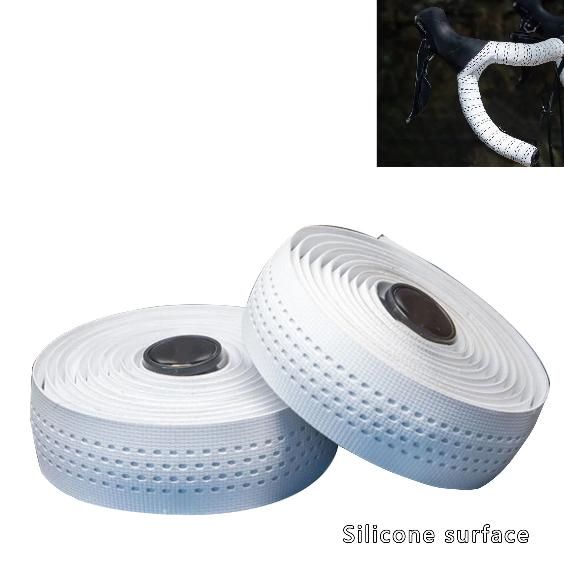 Road Bike Silicone Handlebar Tape Can Be Wiped Off Bike Handlebar Wrap Tape Anti-slip Breathable Wear Resistant Grip Tape