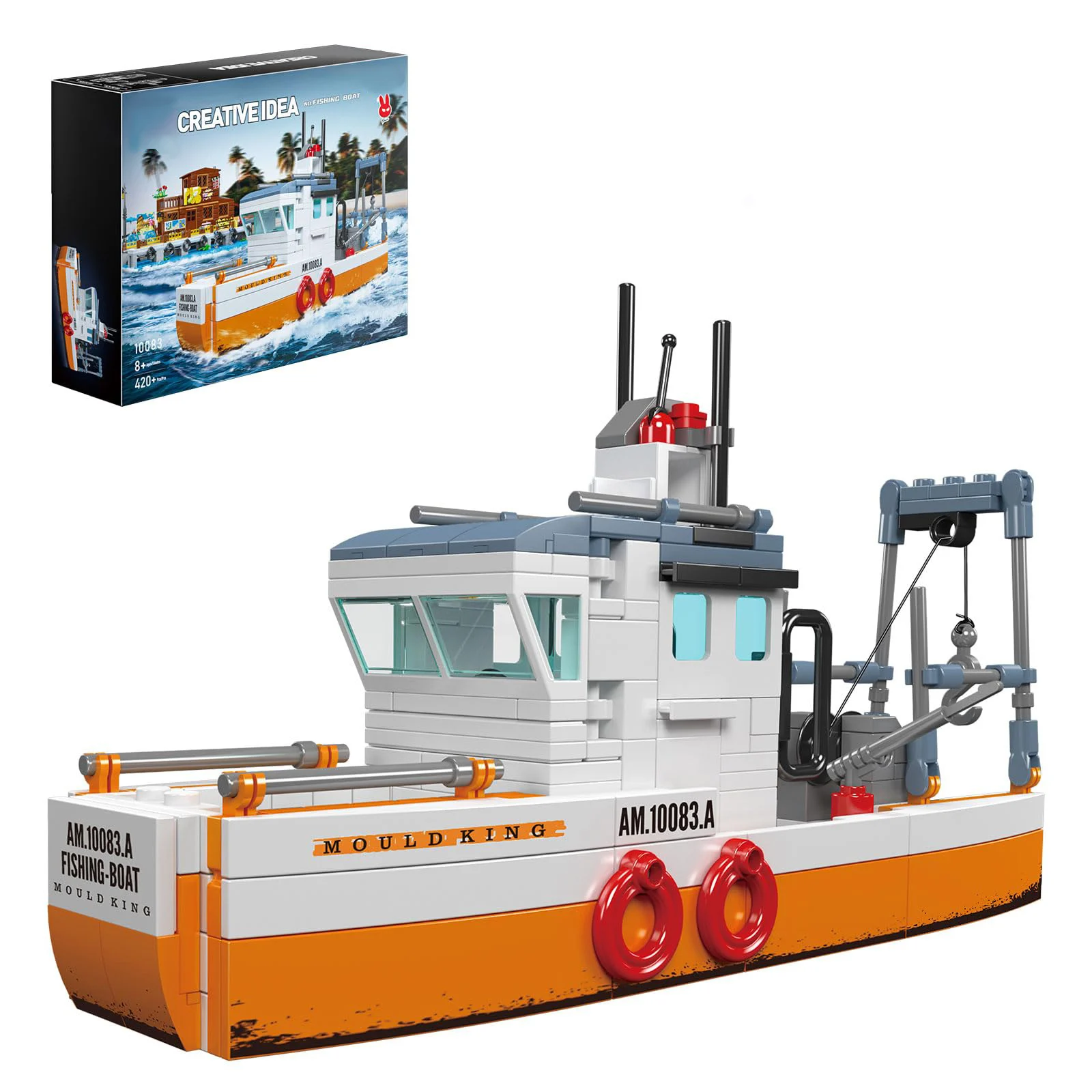 

MOLD KING 10083 420 шт. многофункциональная рыбацкая лодка маленькие гранулы строительный блок DIY сборная модель игрушки для детей и взрослых подарок