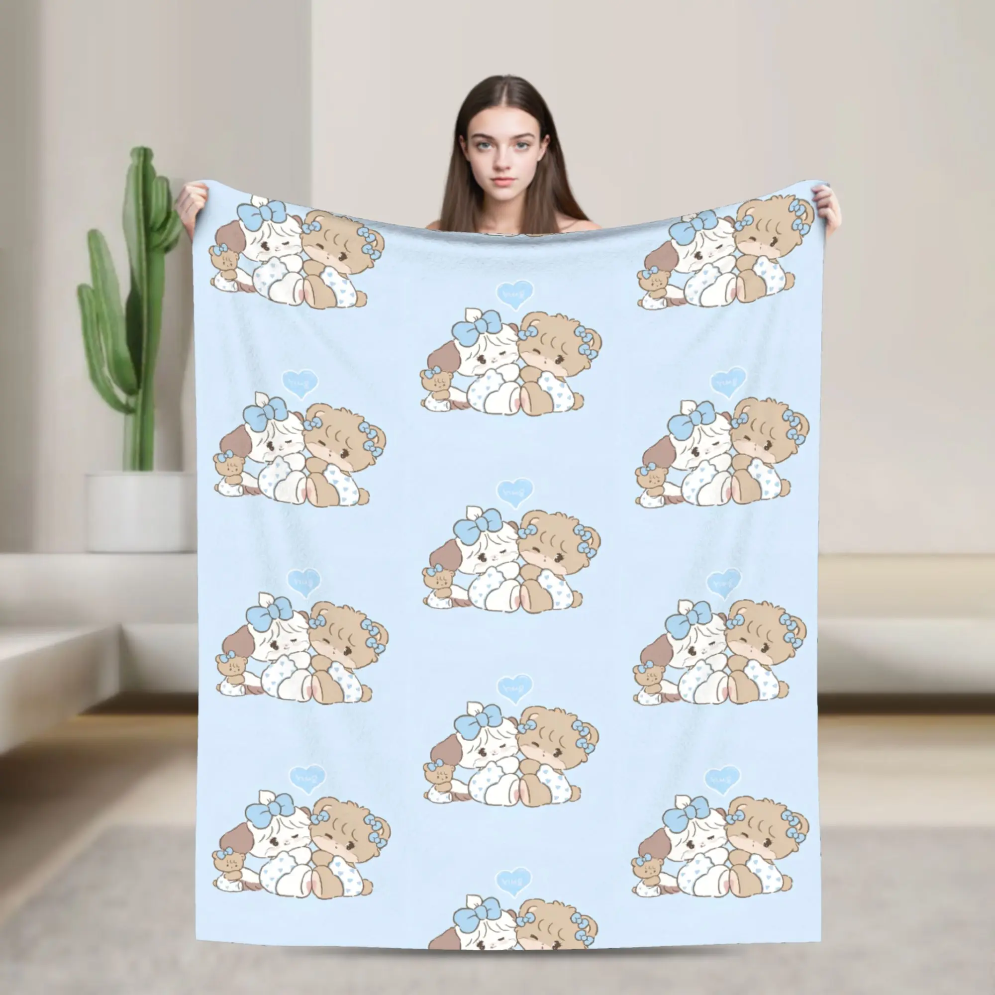 Mikkos Souffle and Latte Knitted Blanket Fuzzy Throw Blankets Bedding Couch Portable Lightweight Bedsprea,