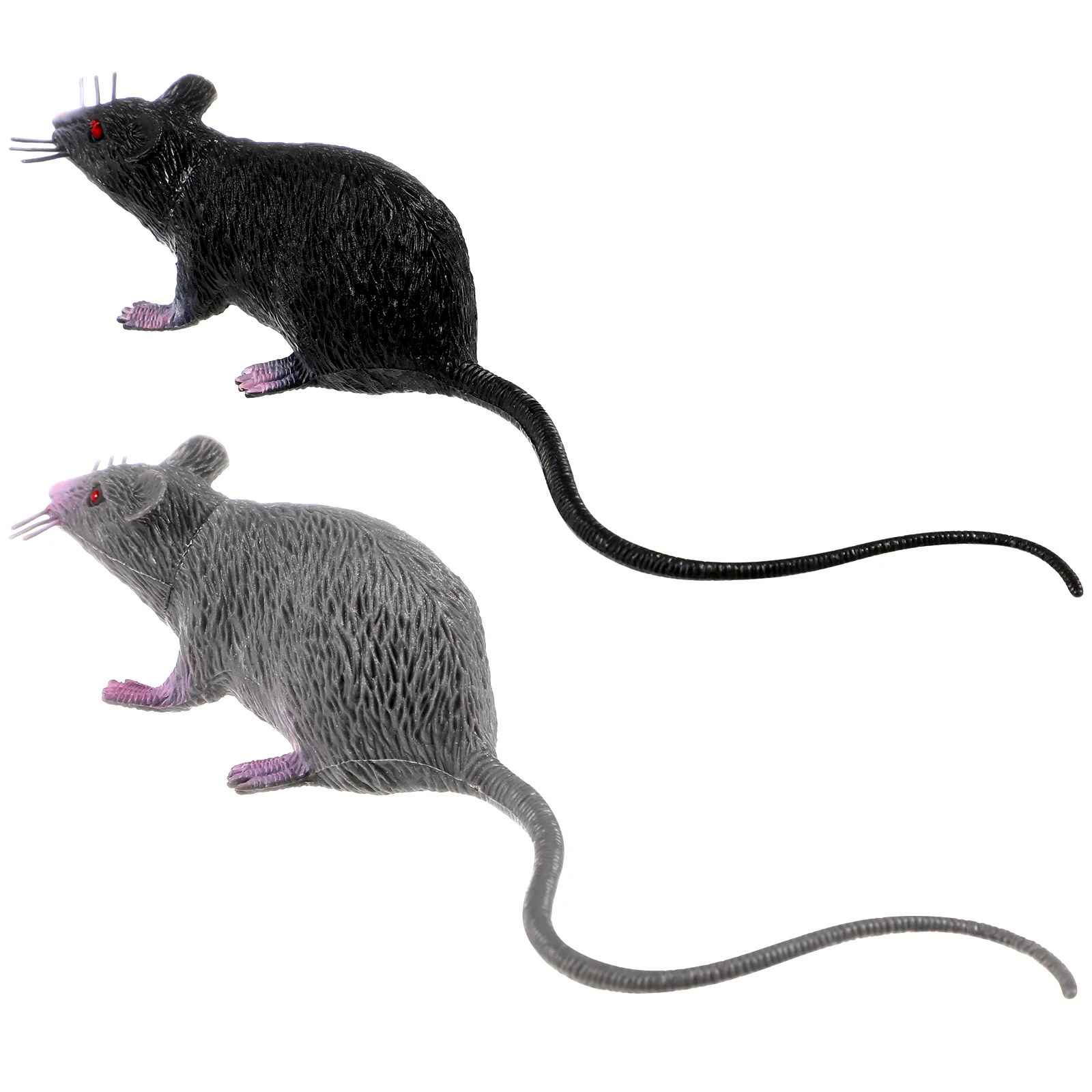 2 Pcs Simulation Mouse Toy Cat Creepy Toys Mice Props Fake Rat Rats Pranks Tricks Realistic