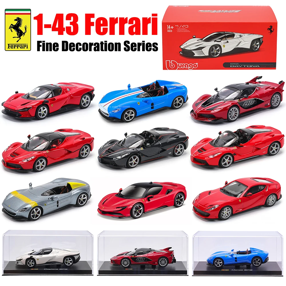 Bburago 1:43 Ferrari AFERRARE FXXK SF90 SP3 SP2 SP1 Alloy Luxury Vehicle Diecast Pull Back Cars Model Toy Collection Gift