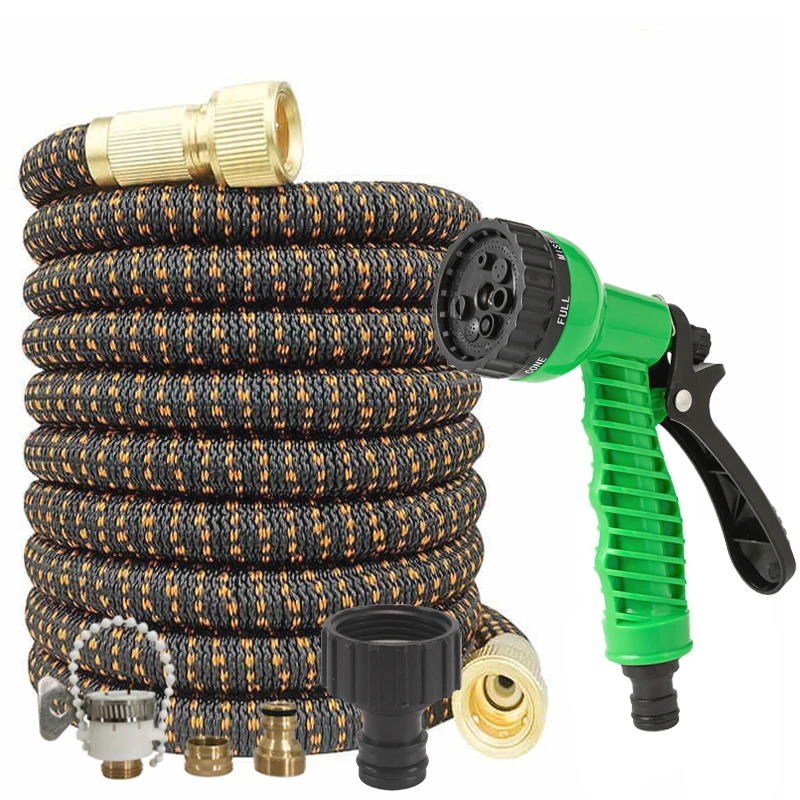 7 Modes Of High-Pressure Spray Gun, Woven Expandable Garden Hose, Anti Twist Water Pipe, Used For Irrigation And Car Washing
