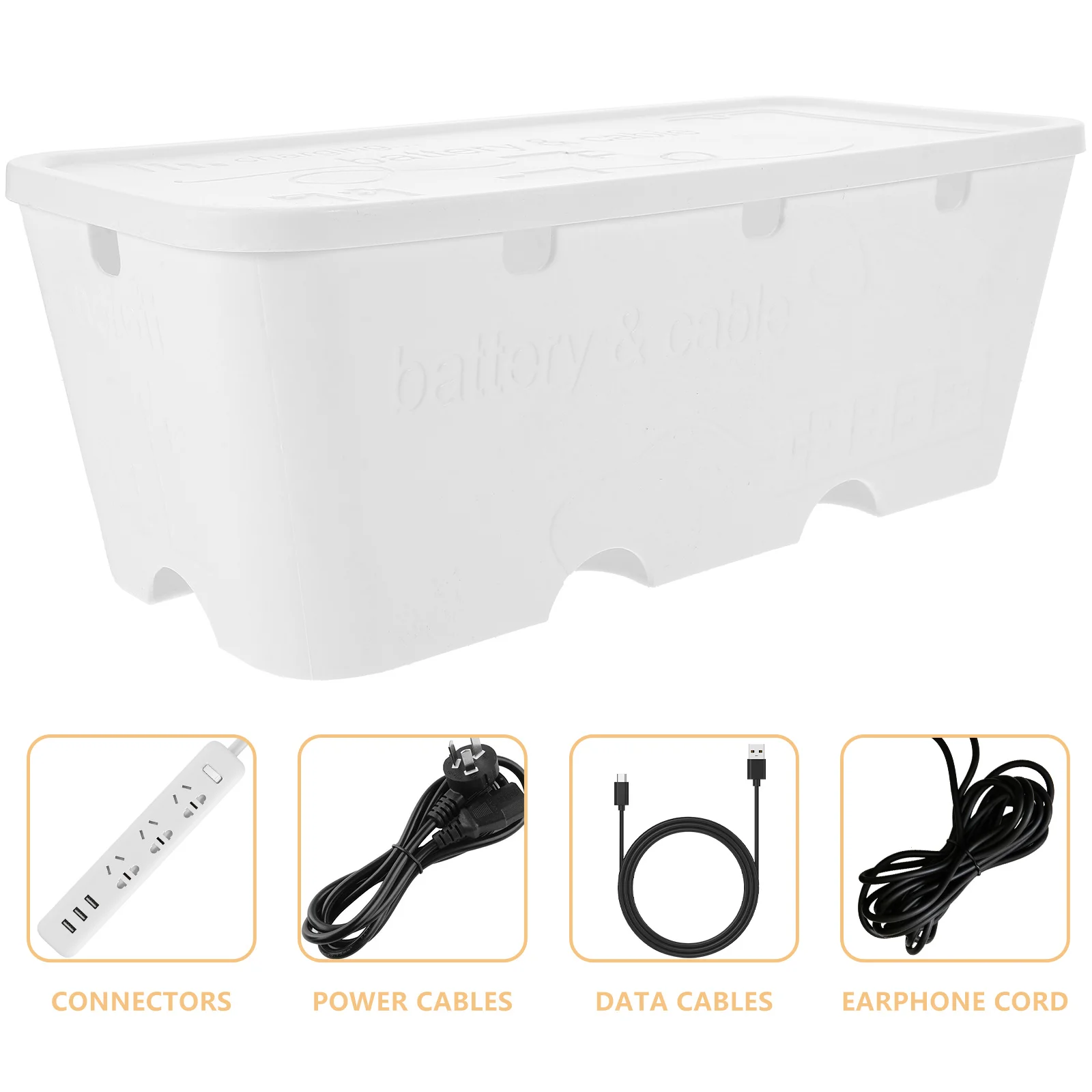 

Power Cord Cleaning Box Office Cable Organizer Boxes Board Classroom Desk Plastic Holder