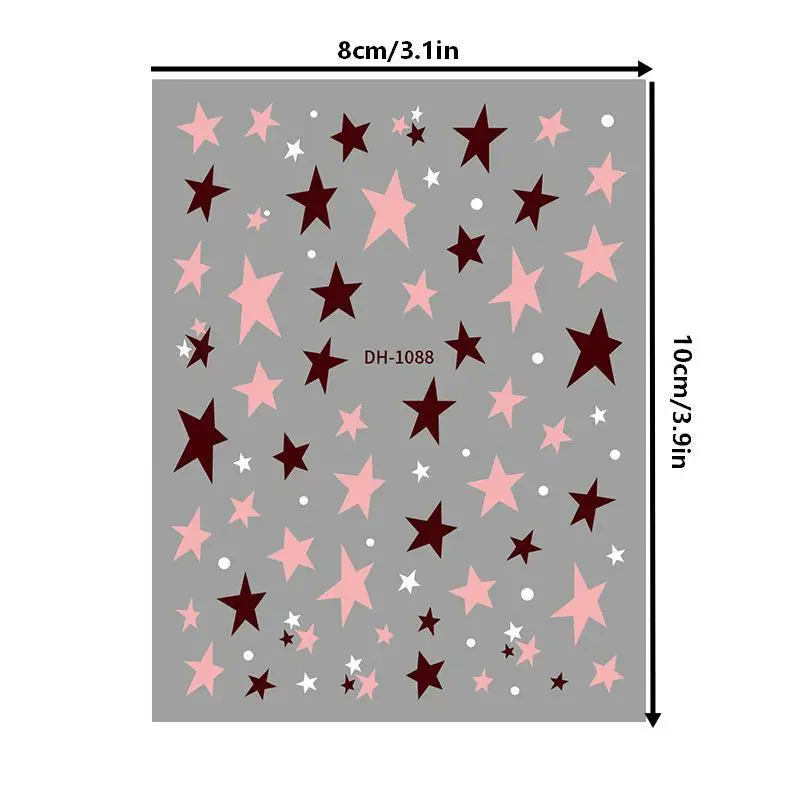 Irregular Star Nail Decals Pentagram Nail Stickers DIY Adhesive Nail Art