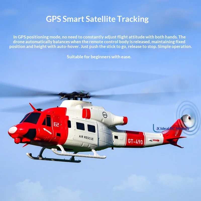 Goosky Remote Control Helicopter E2 Uh 1Y Huey Gps Tof Laser Radar Optical Flow Positioning Air Rescue Scale Rc Model For Hobby