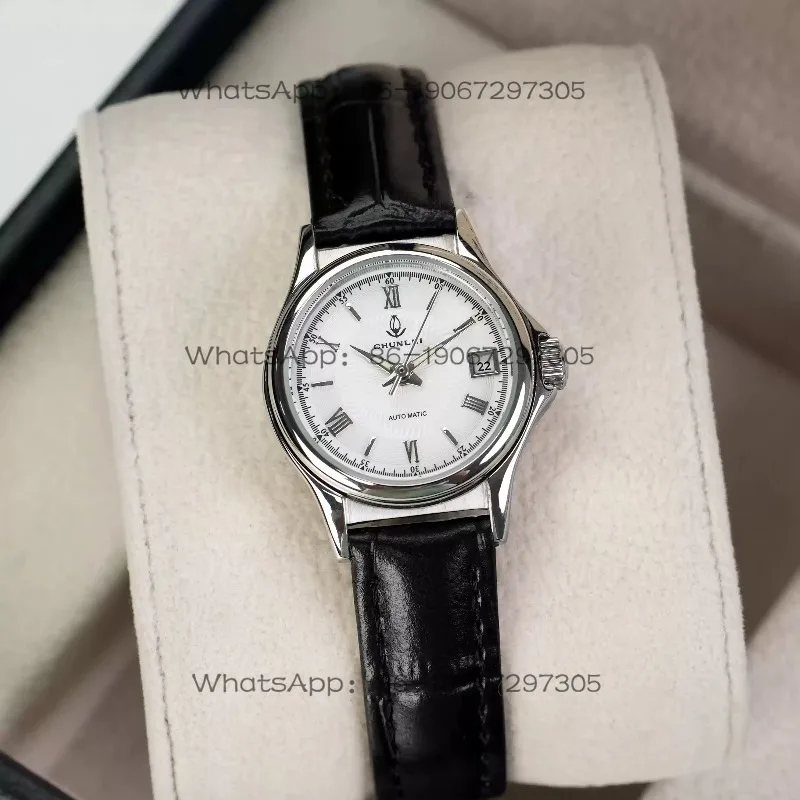 Women's Belt Watch Women's Student Simple Mechanical Women's Watch All Steel Leather Belt Calendar