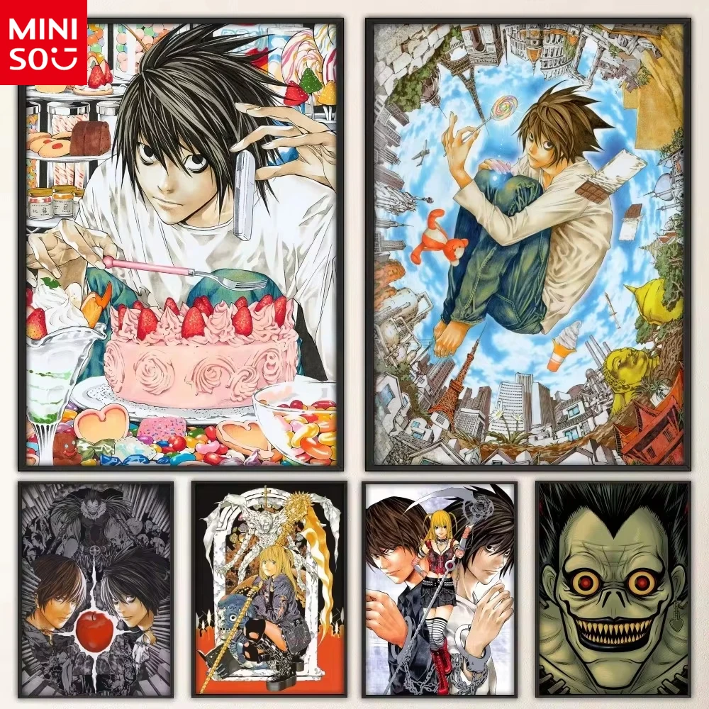 MINISO DIY Oil Painting By Numbers Hot Anime Death Note wall art Acrylic Paint By numbers For Adults aesthetic decoration