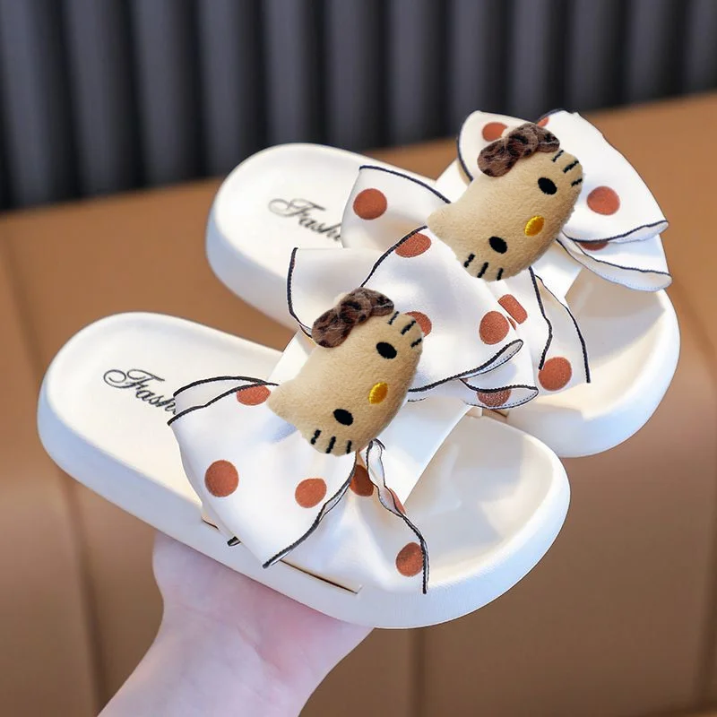 

Sanrio hello kitty children's slippers summer bow sandals baby beach shoes Korean fashion children's flip-flops women's