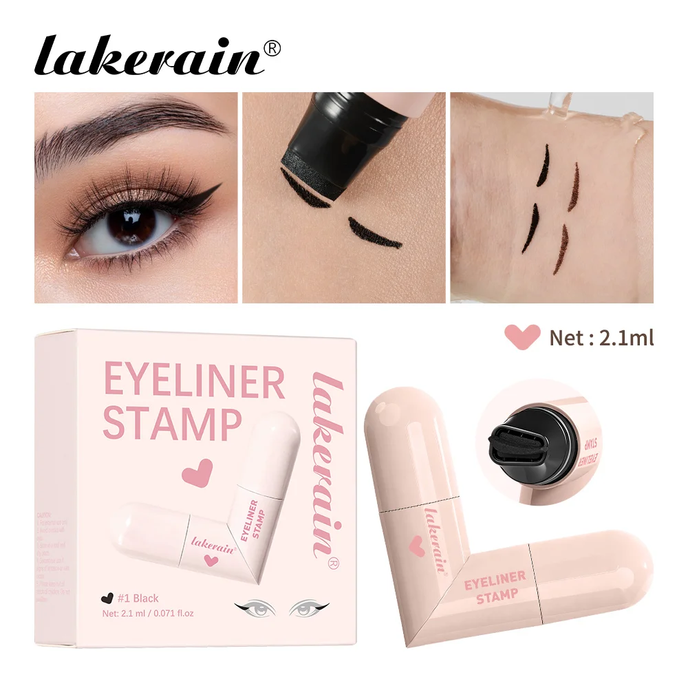 

Lakerain Eyeliner Stamp One-Press Forming Beginner Friendly Fast Drying Formula Waterproof Sweat-proof Intense Color Eyeliner
