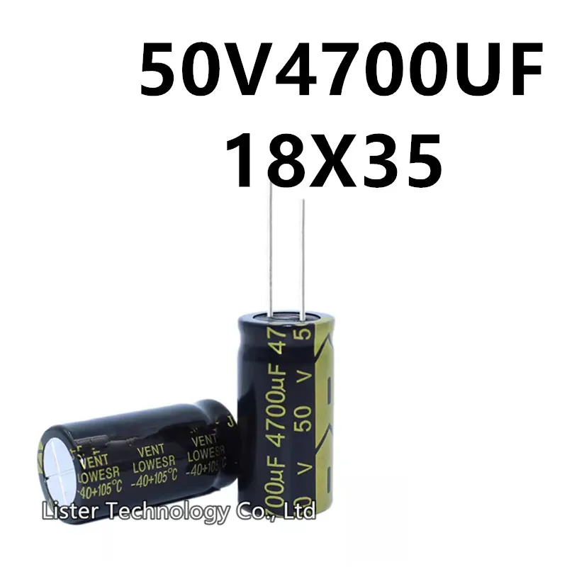 5pcs/lot 50V 4700UF 50V4700UF 4700UF50V volume: 18X35 18*35 mm High frequency low resistance aluminum electrolytic capacitor