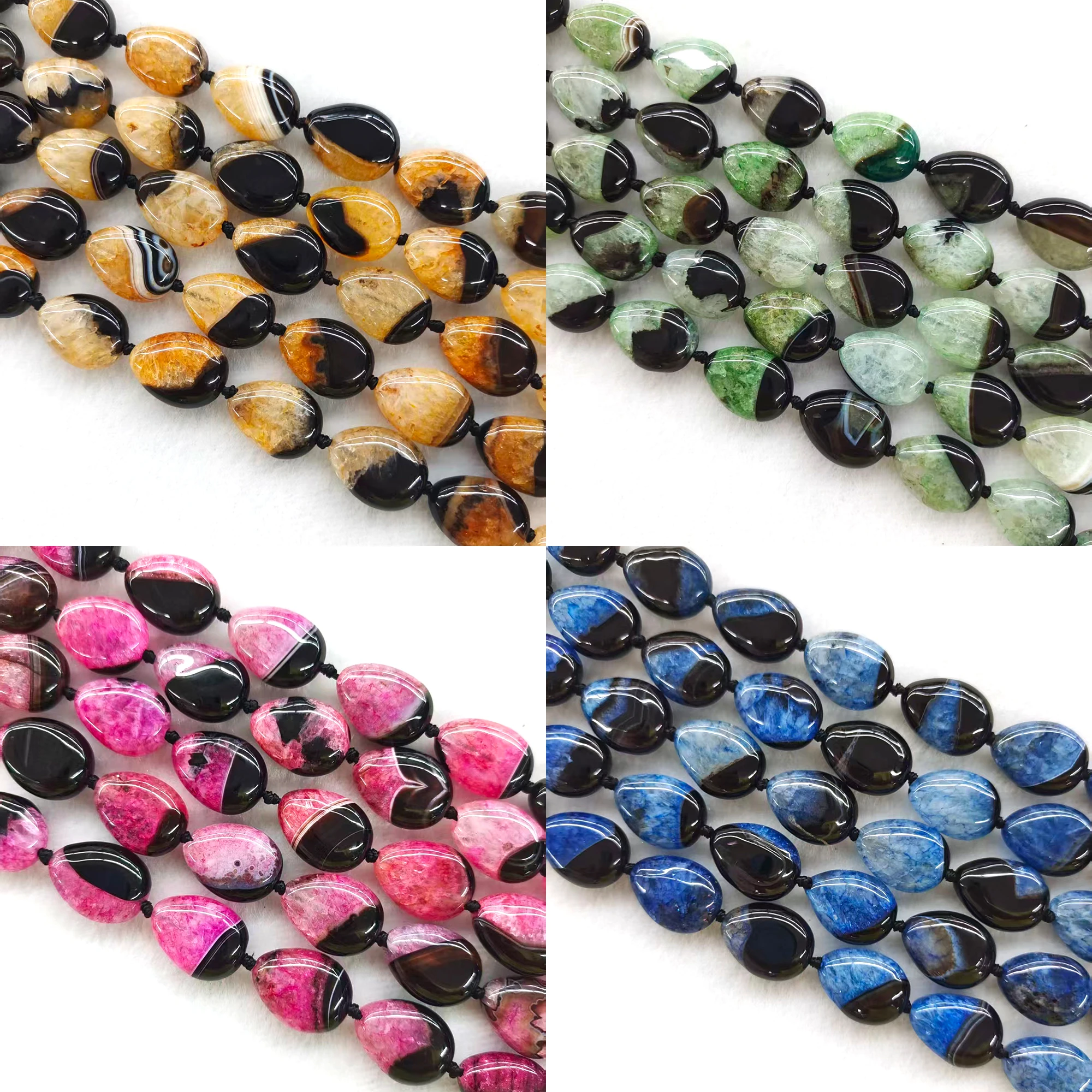 18x13x6mm Multicolor Uruguayan Agate Quartz Water Drop Shape Beads Reiki Gems Crystal Bead For Diy Handicrafts Jewelry Making