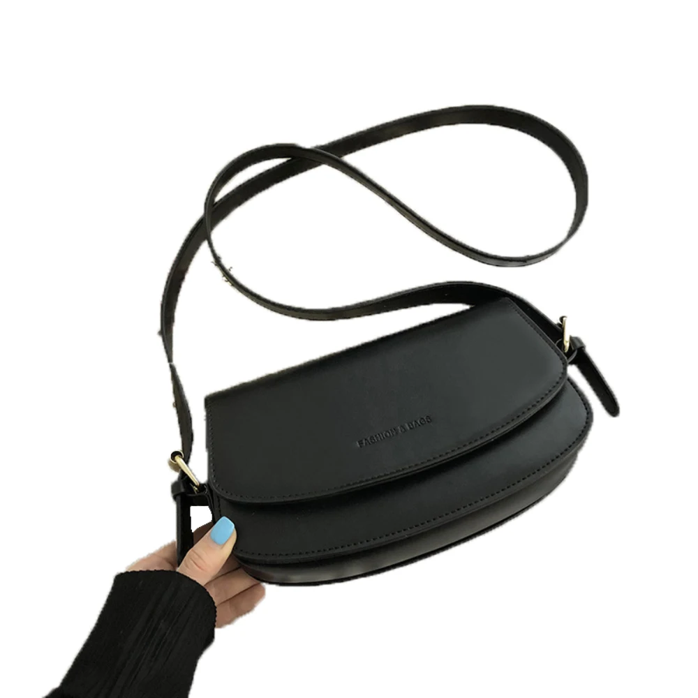 

Женская сумка подмышки в корейском стиле, шикарные однотонные сумки из искусственной кожи на молнии с пряжкой, сумки на одно плечо, сумки через плечо для ежедневных поездок на работу