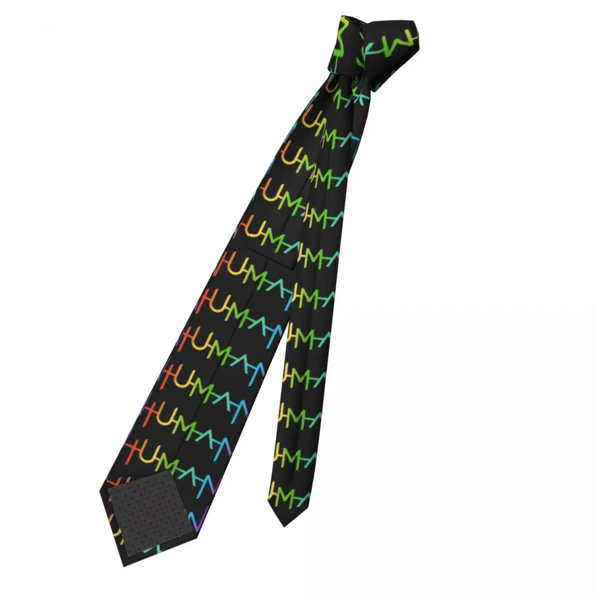 Human LGBT Rainbow Flag Necktie Men Slim Polyester 8 cm Narrow Gay Pride Month Neck Tie for Mens Accessories Gravatas Office