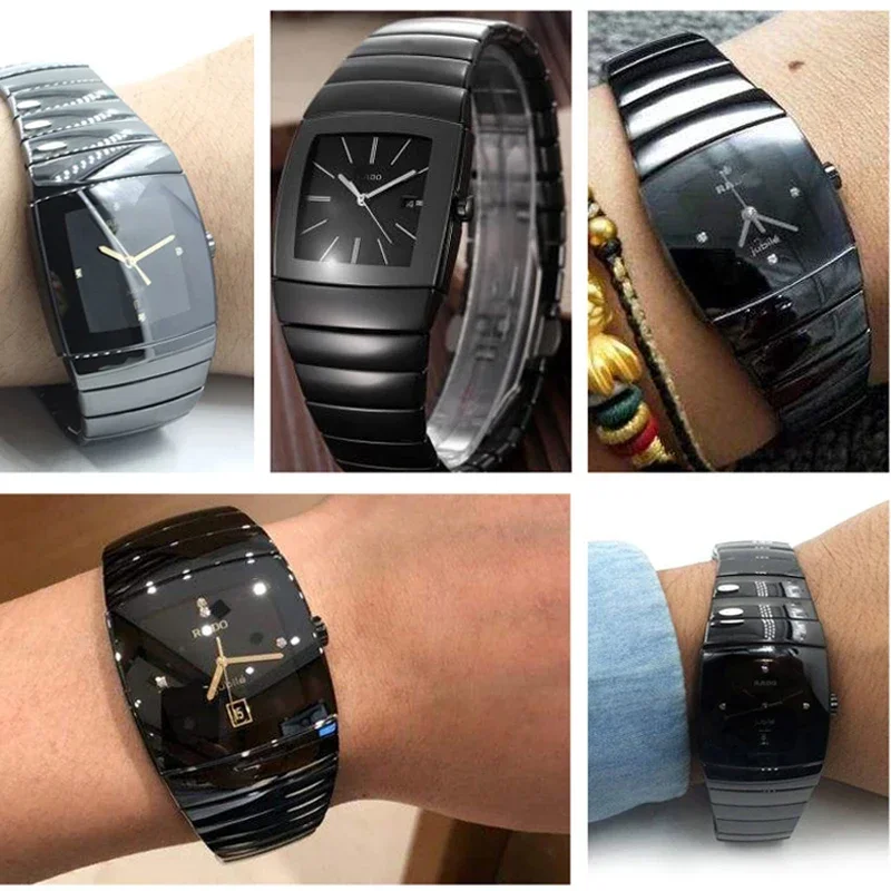 High Quality Ceramic Watch Strap For Rado Sintra Series Watchband Black Ceramic Bracelet Women Men 17mm 26mm