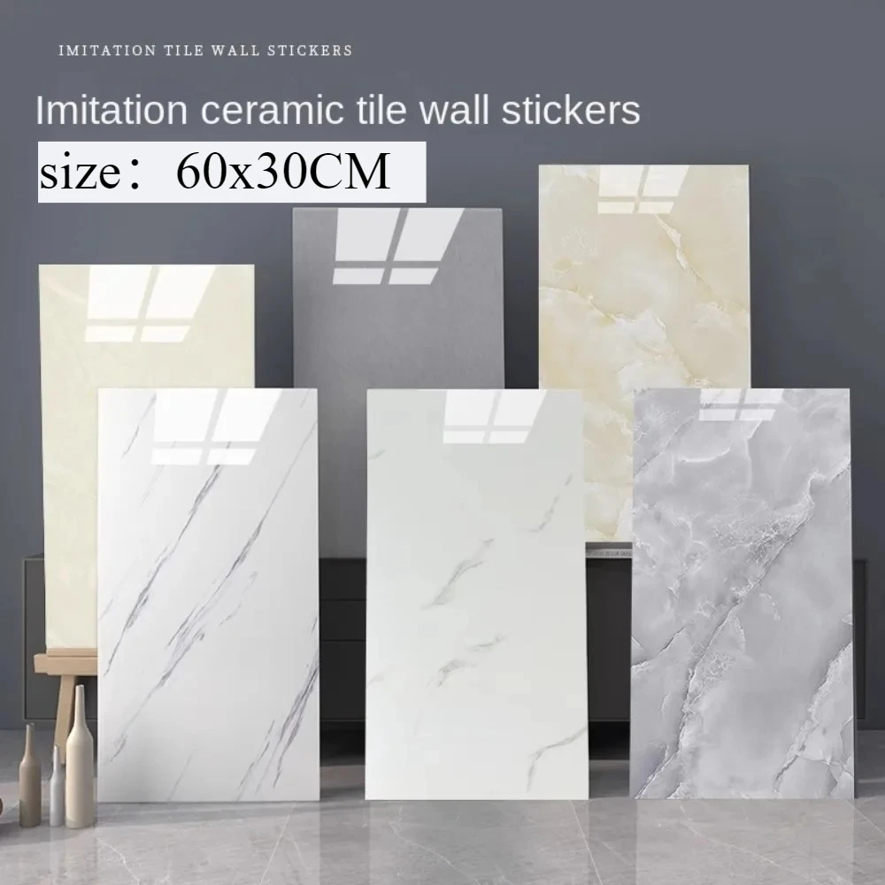 10 pieces/30 pieces self-adhesive marble tiles stickers 30cmx60cm tiles floor stickers PVC tiles kitchen bathroom wall stickers
